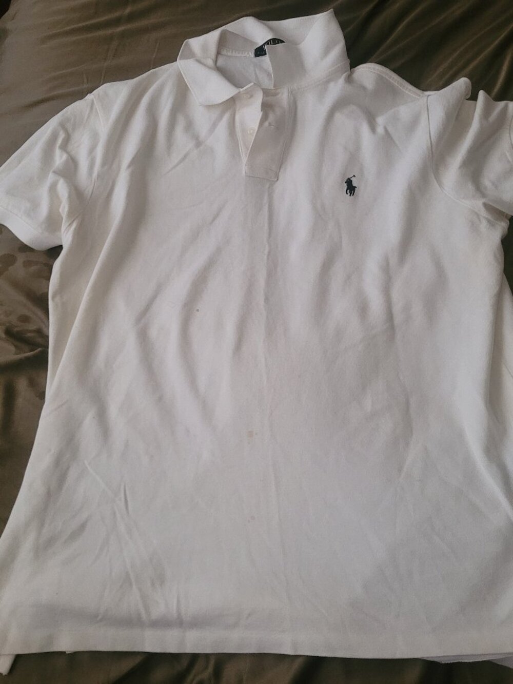 Used Fair Condition Men's Polo Ralph Lauren Polo T-Shirt Size XL White